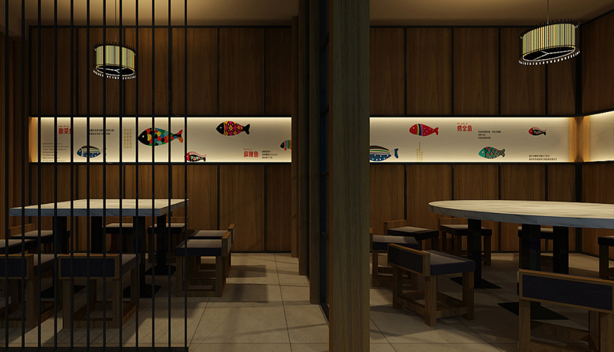 巴妹鱼主题餐厅设计装修案例